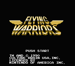 Flying Warriors title screenshot